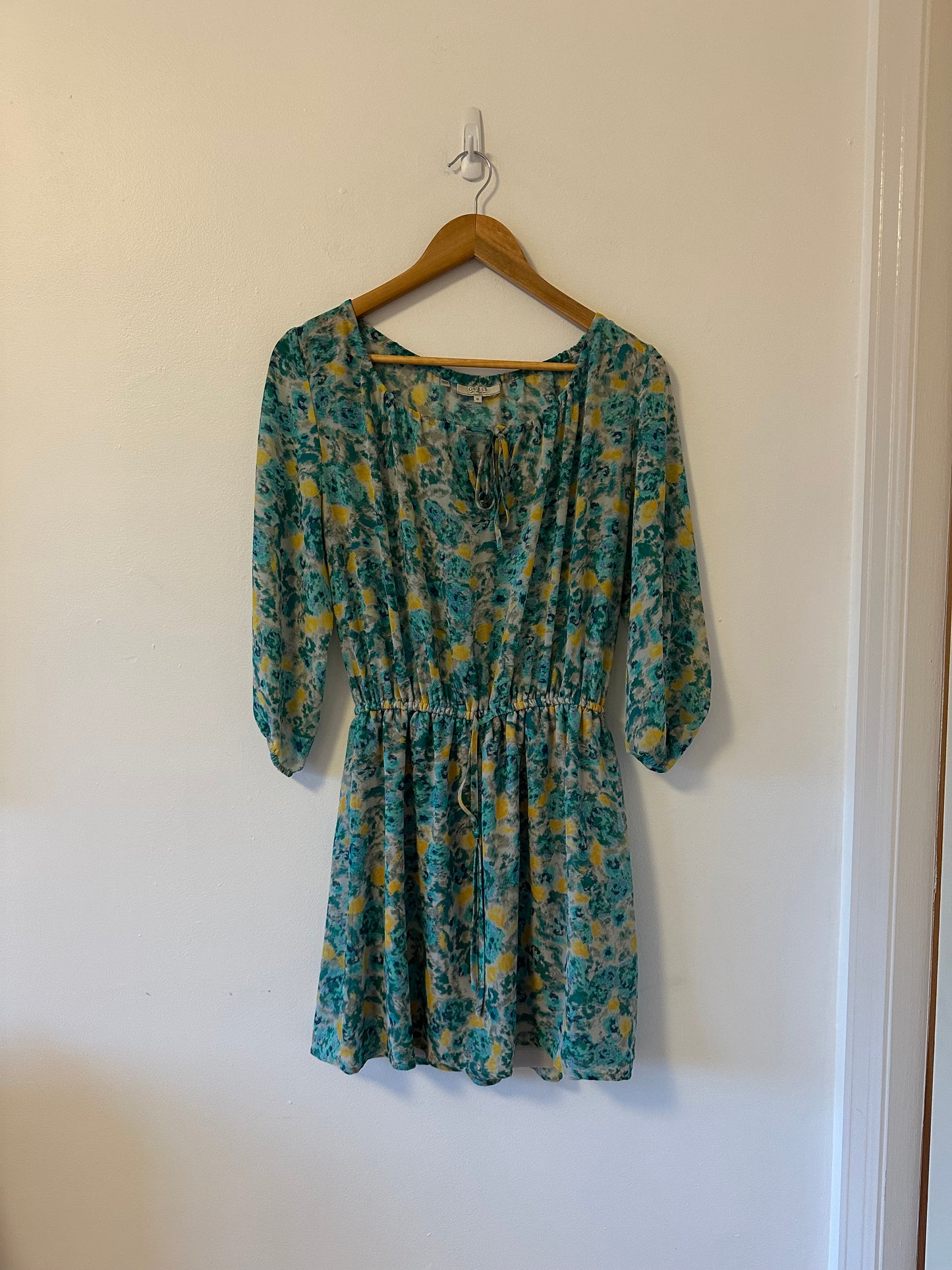 Guess Floral Long Sleeve Mini Dress | Size Small