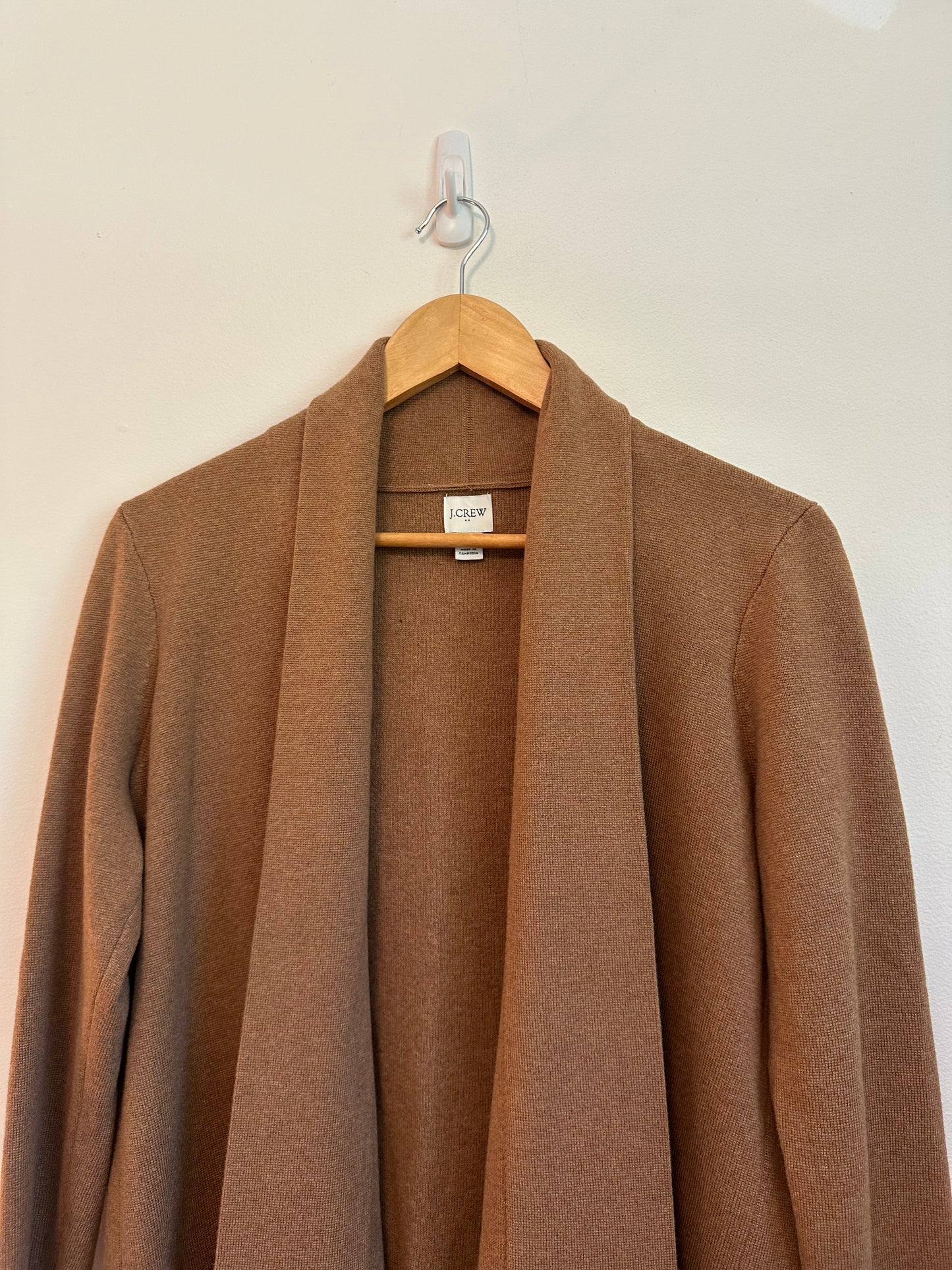 J. Crew Cotton Open Tan Cardigan | Size Medium Petite
