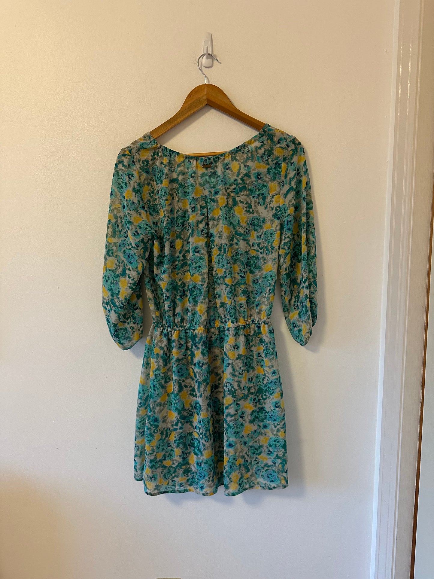 Guess Floral Long Sleeve Mini Dress | Size Small