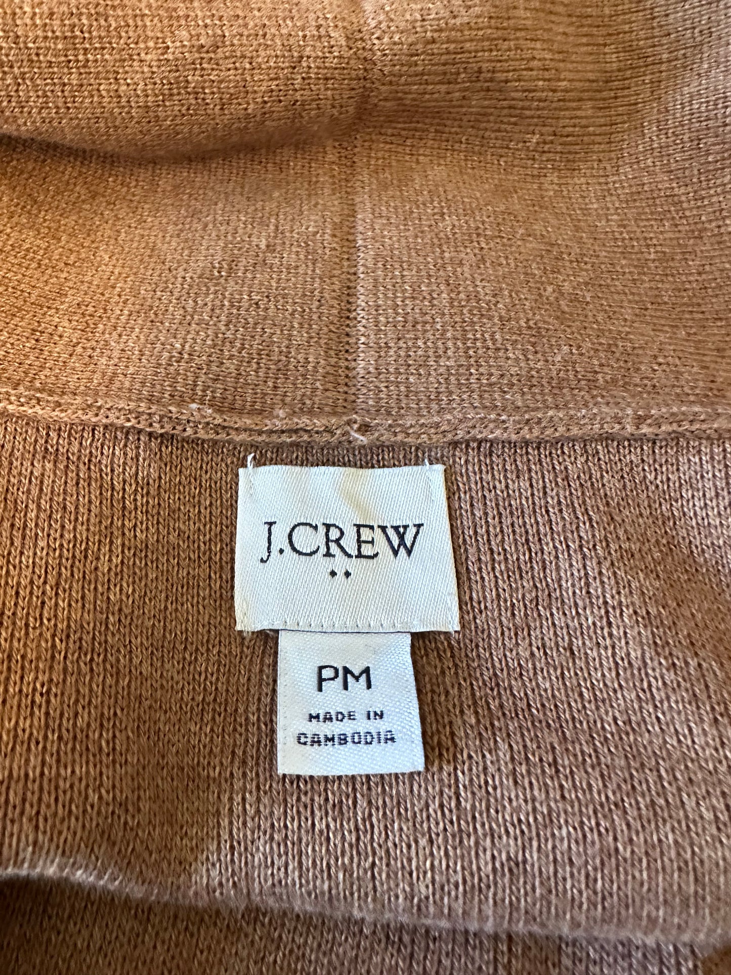 J. Crew Cotton Open Tan Cardigan | Size Medium Petite