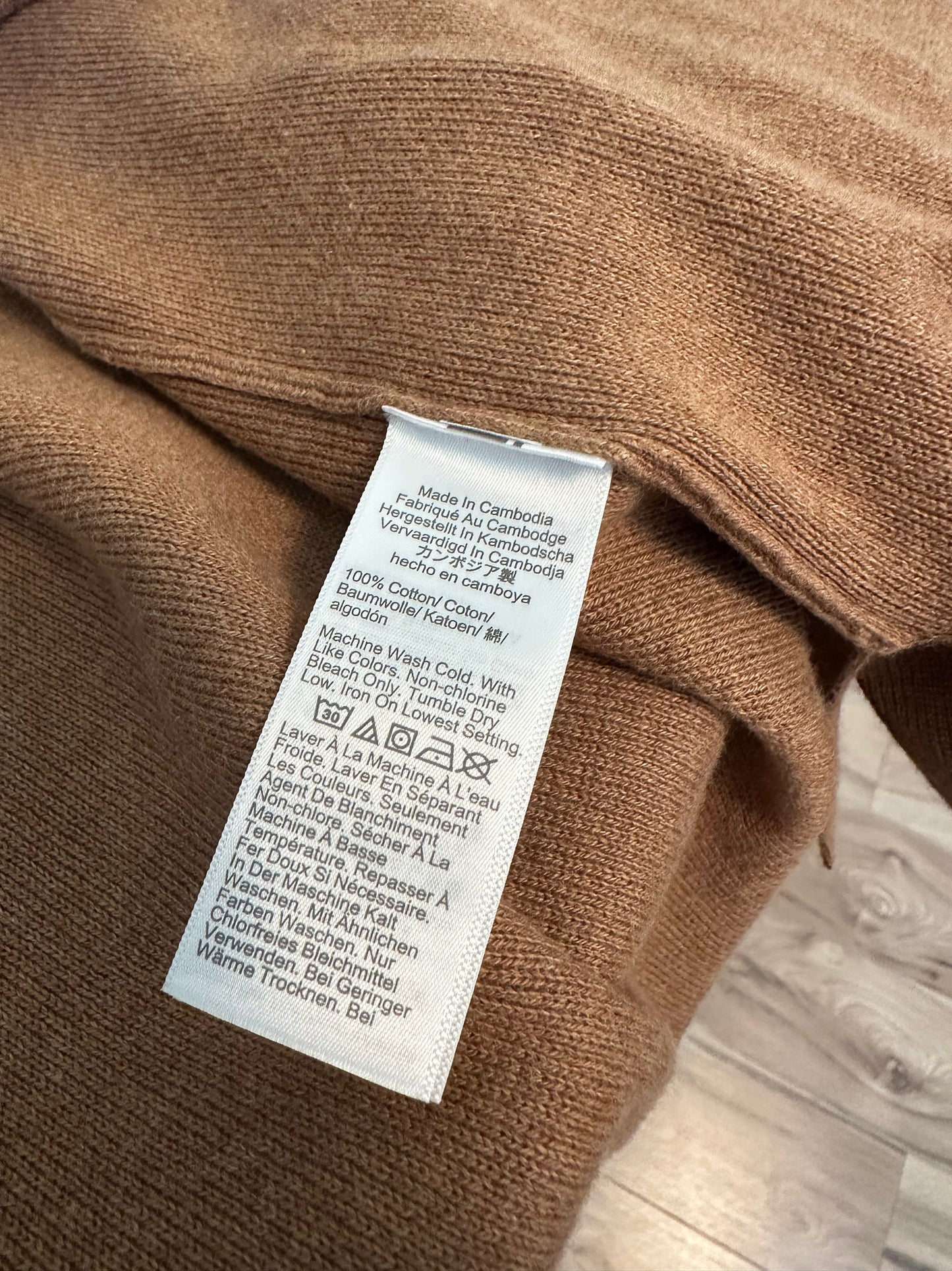 J. Crew Cotton Open Tan Cardigan | Size Medium Petite