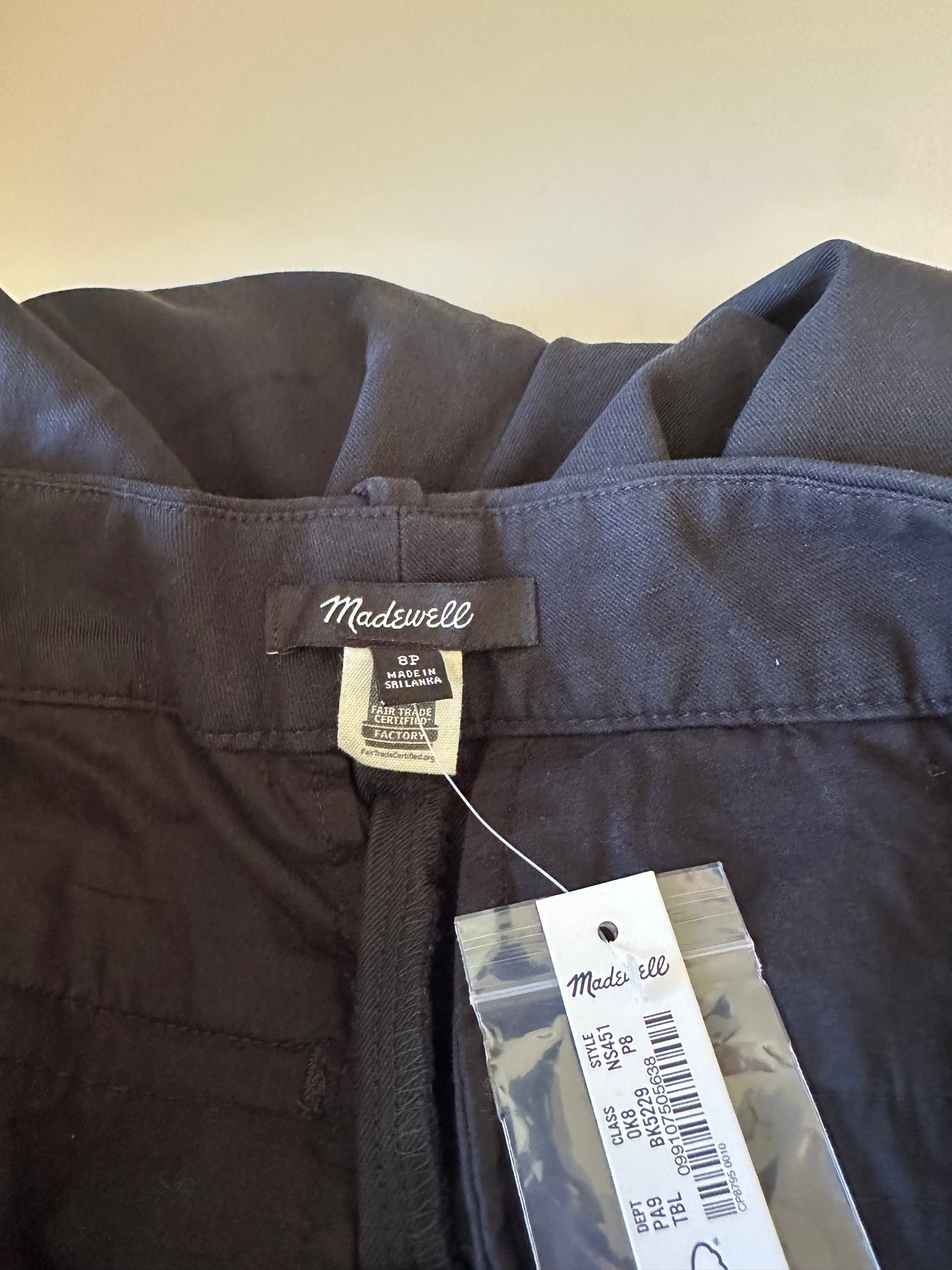 NWT Madewell Crepe Black Trousers | Size 8P