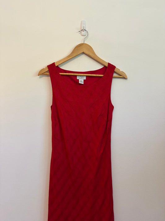 Loft Vintage Bias Cut Sleeveless Red Dress | Size 6