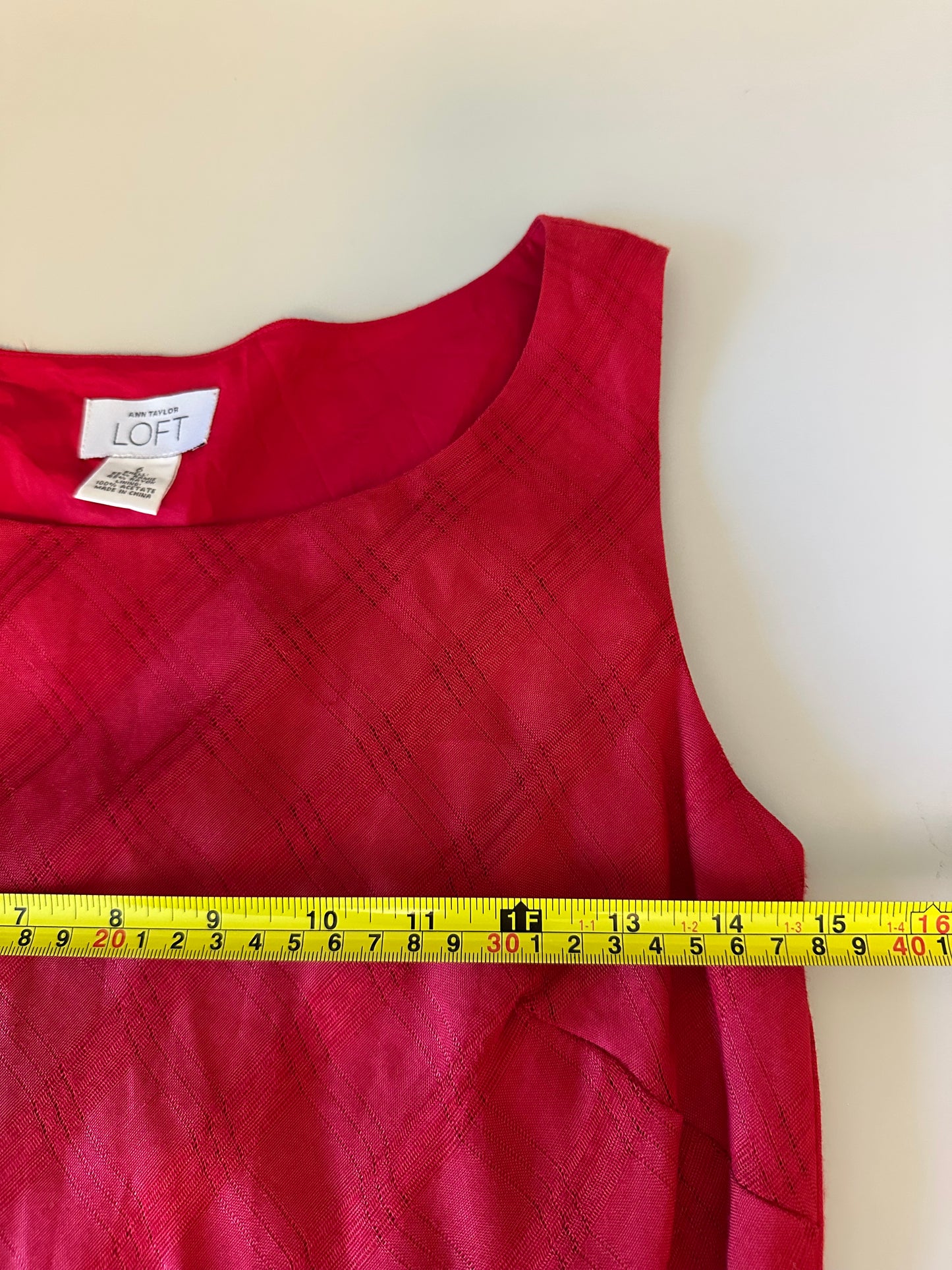 Loft Vintage Bias Cut Sleeveless Red Dress | Size 6