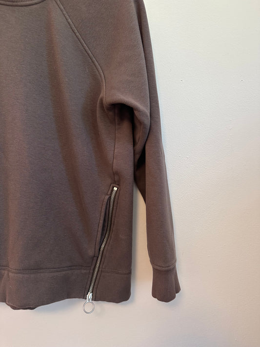 Athleta Cozy Karma Twist Neck Sweatshirt in Brown | Size XS