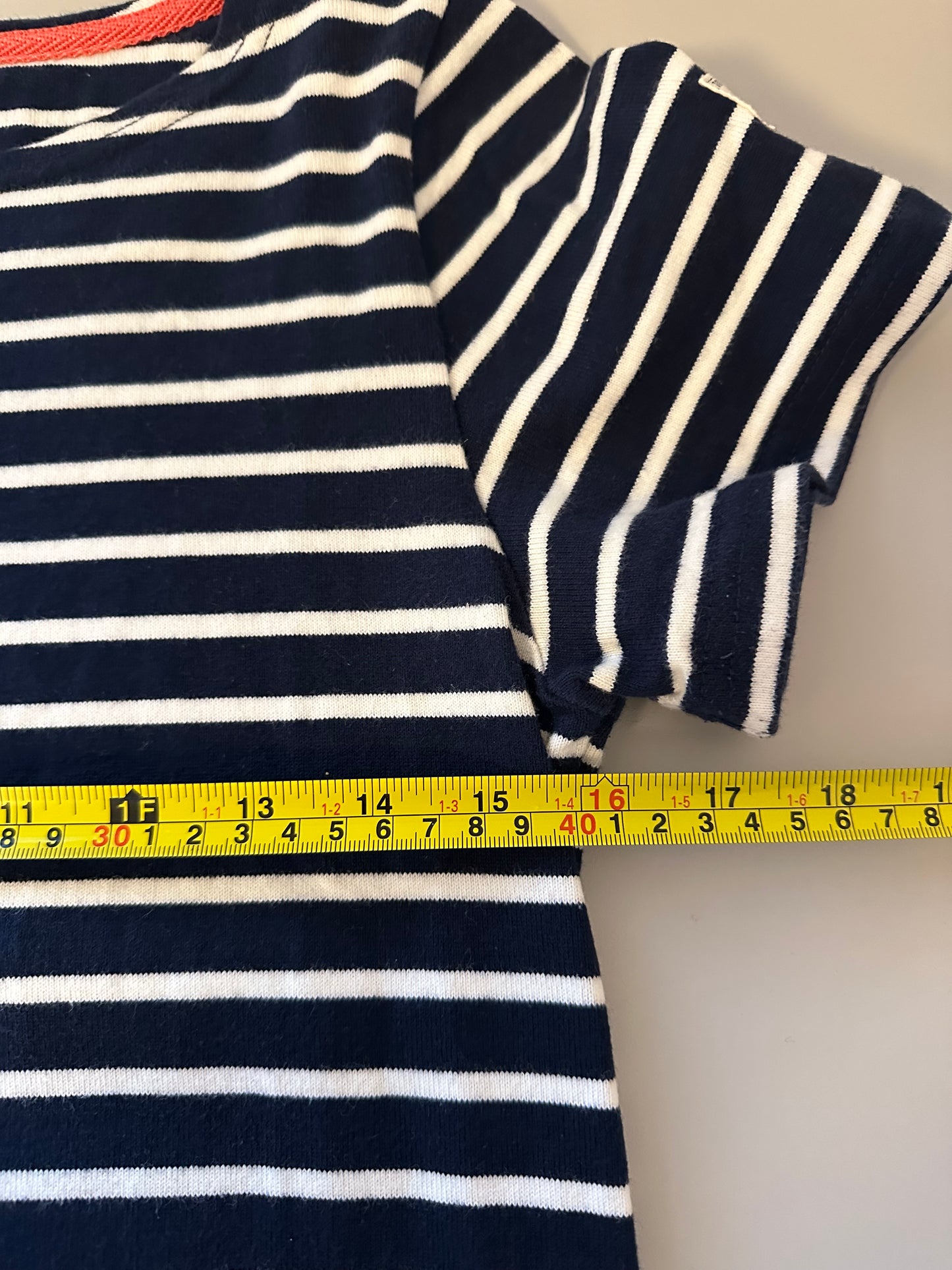 Joules Boatneck Navy and White Stripe T-Shirt Dress | Size 6