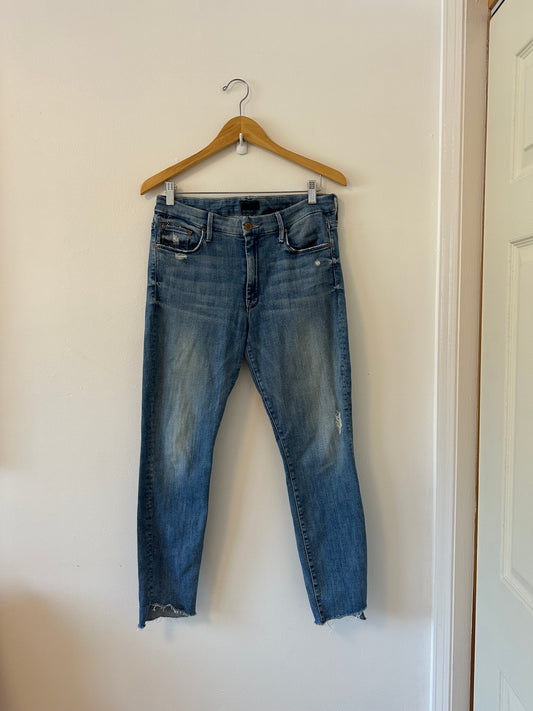 Mother The Looker Ankle Step Fray in Where There's Smoke | Size 31