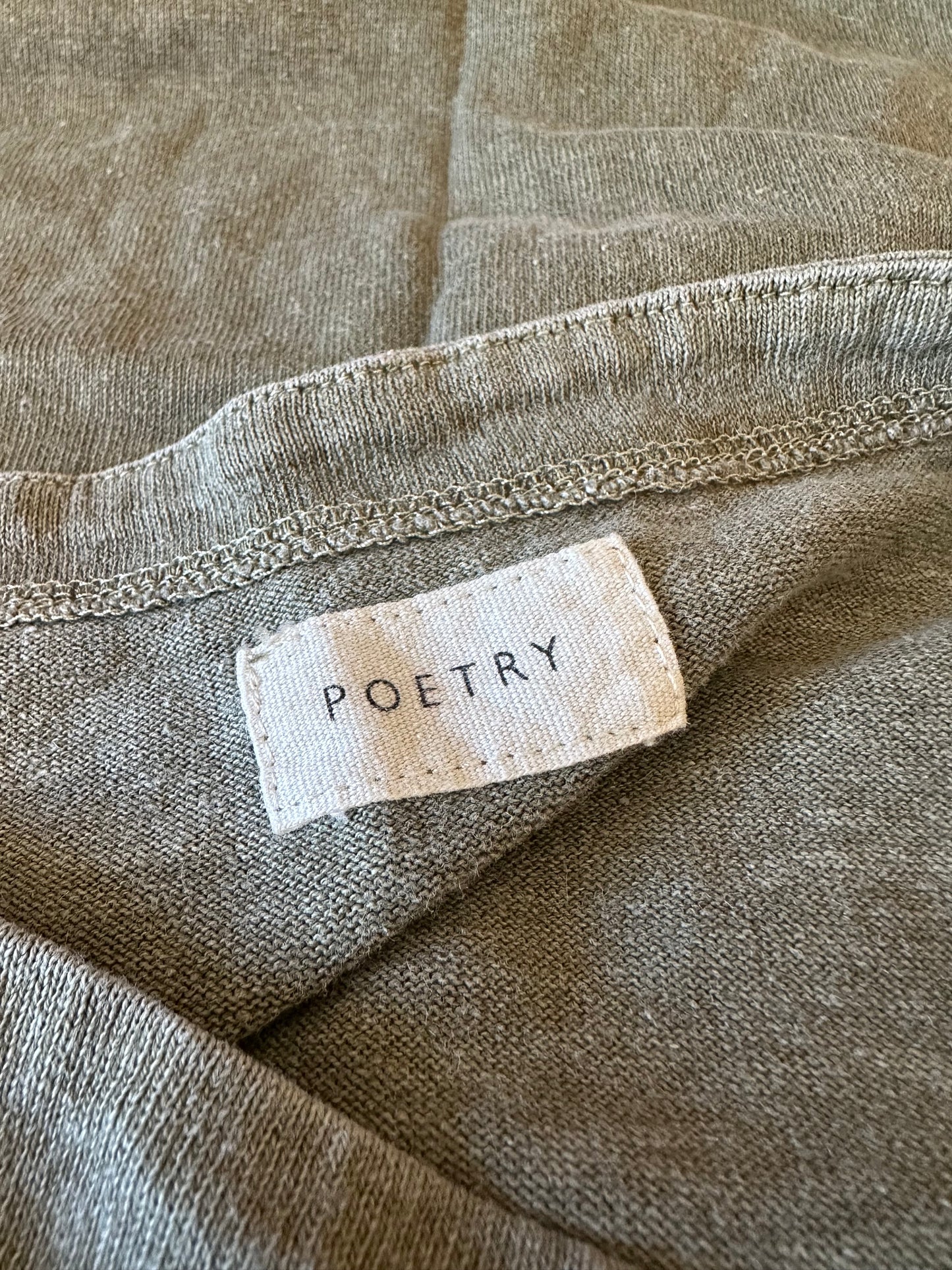 Poetry Short Sleeve Olive Green T-Shirt