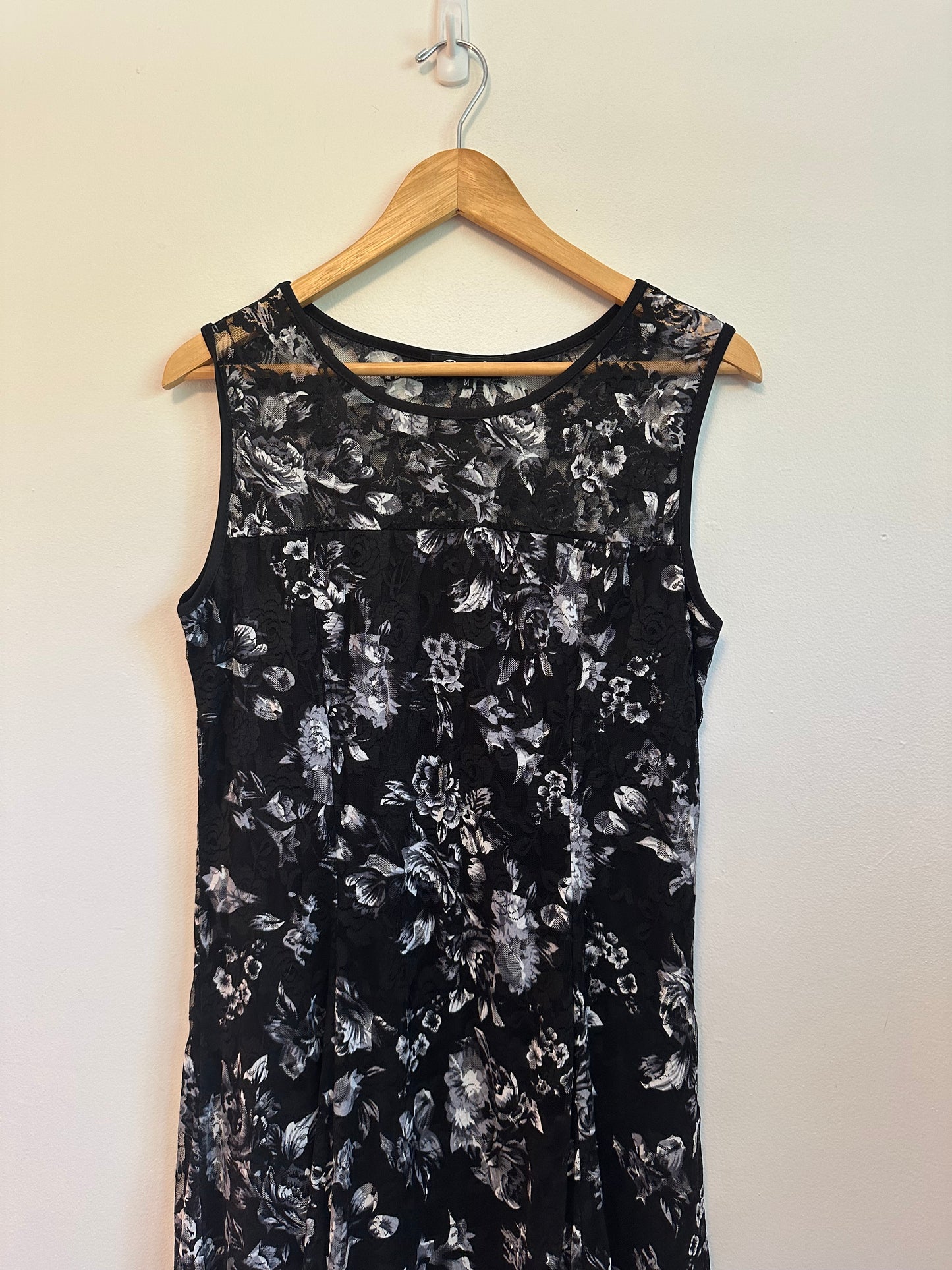NWT Papa Sleeveless Black Dress With Lace Overlay | Size Medium