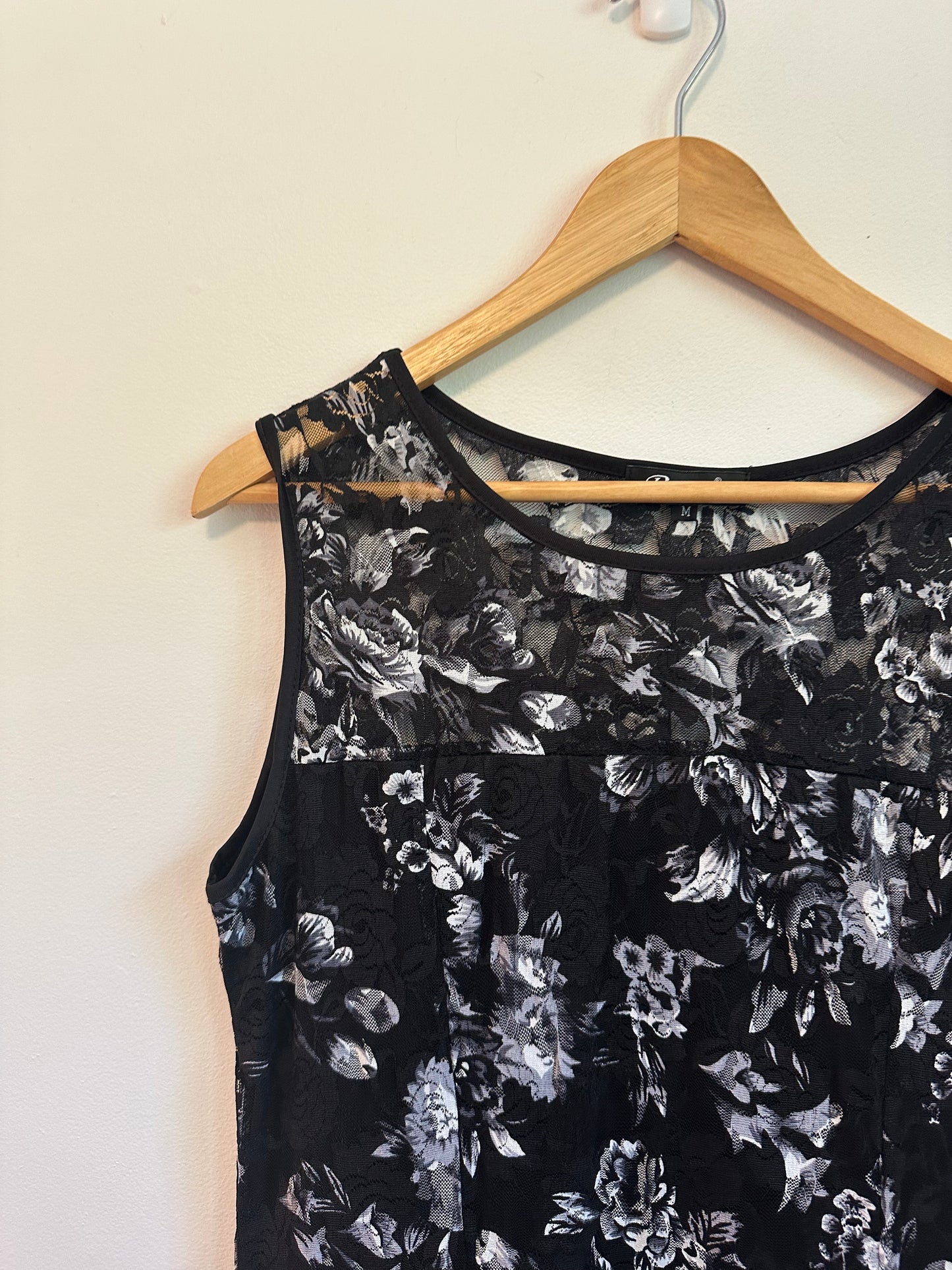 NWT Papa Sleeveless Black Dress With Lace Overlay | Size Medium