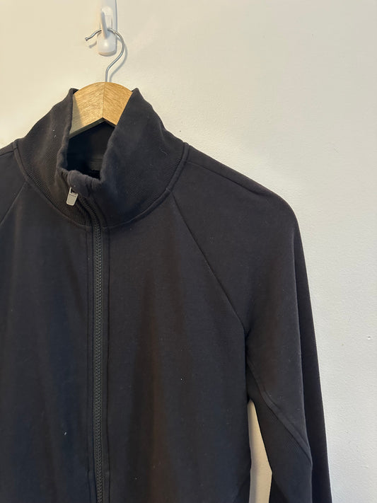 Athleta Triumph Full Zip Jacket Black Mock Neck Sweatshirt | Size Medium