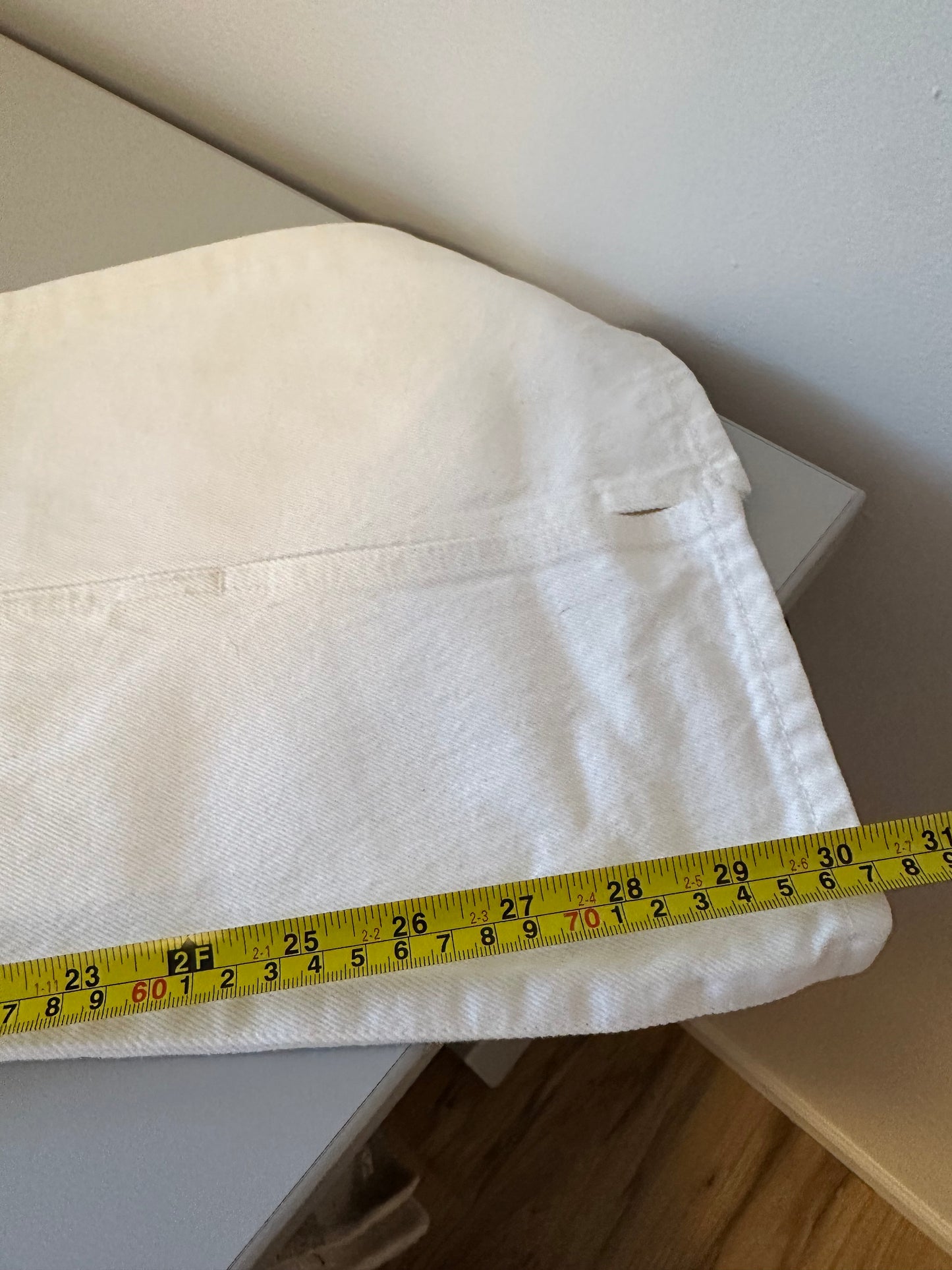 NWT Madewell White Baggy Flare Front Slit Jeans | Size 28