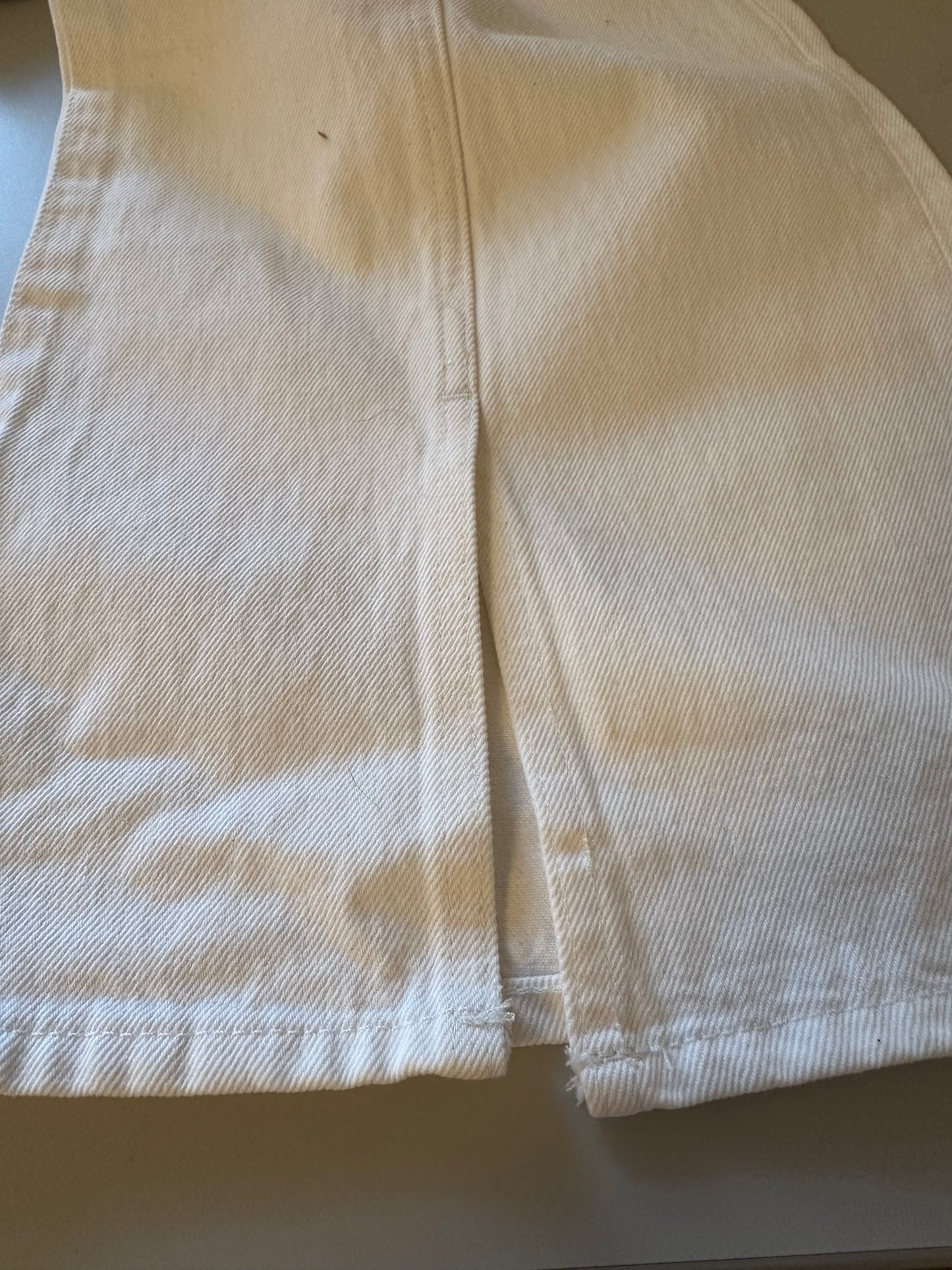 NWT Madewell White Baggy Flare Front Slit Jeans | Size 28