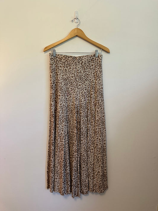 Petal + Pup Leopard Print Wide Leg Pants in Brown and Tan | Size Medium