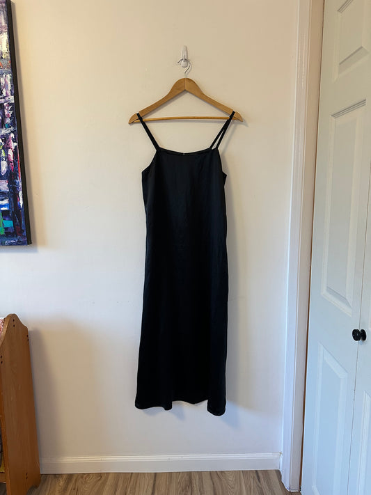 NWT Everlane The Satin Square Neck Black Slip Dress | Size 2