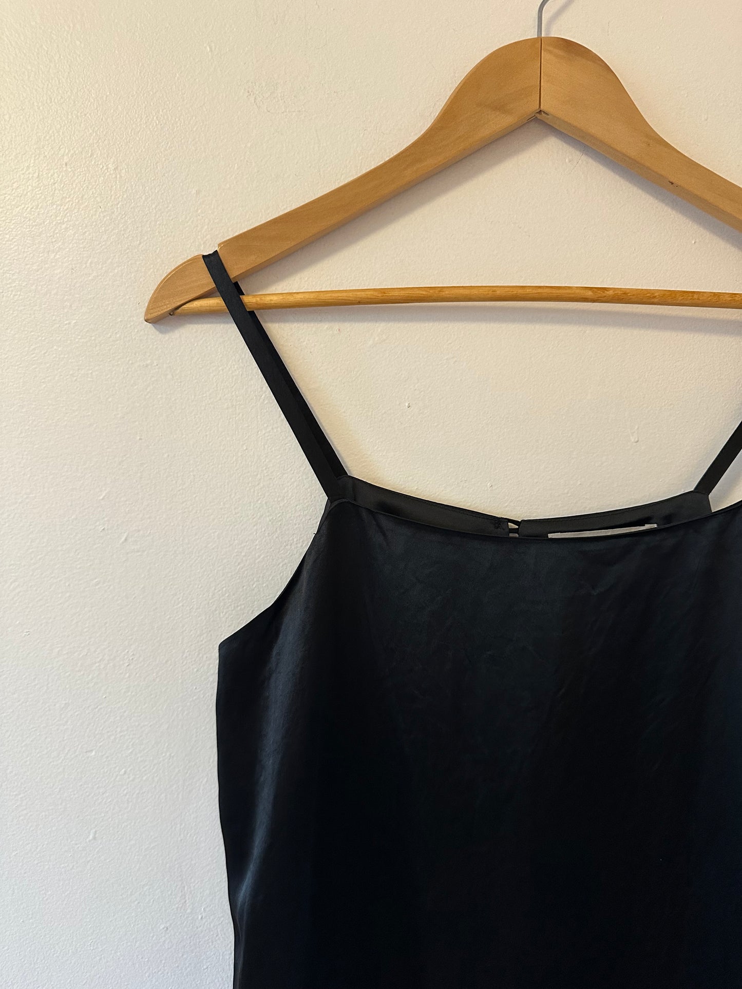 NWT Everlane The Satin Square Neck Black Slip Dress | Size 2