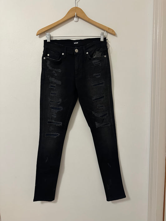 NWT Hudson Nico Distressed Black Skinny Jeans | Size 27