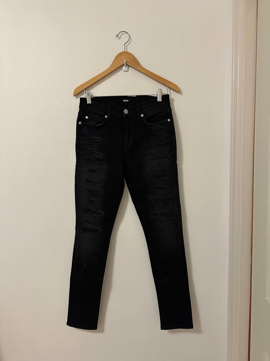 NWT Hudson Nico Distressed Black Skinny Jeans | Size 28