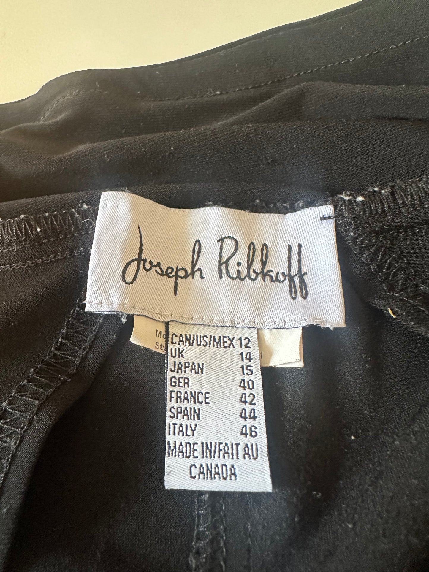Joseph Ribkoff Black Classic Overlay Pant | Size 12