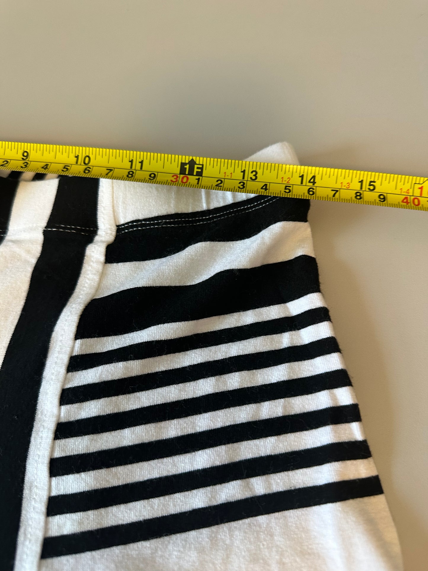 Alembika Black and White Stripe Pull On Trousers | Size Medium