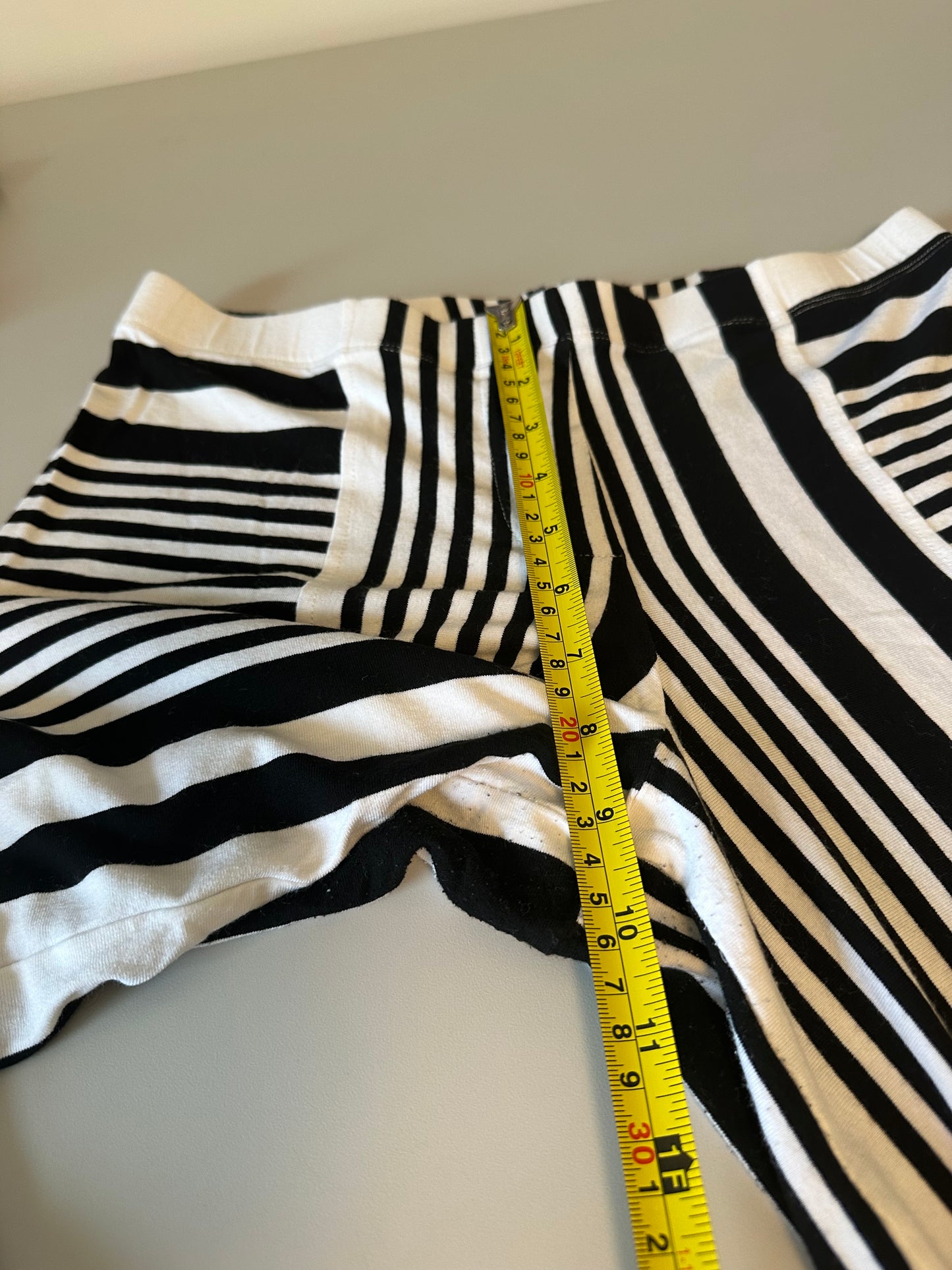 Alembika Black and White Stripe Pull On Trousers | Size Medium