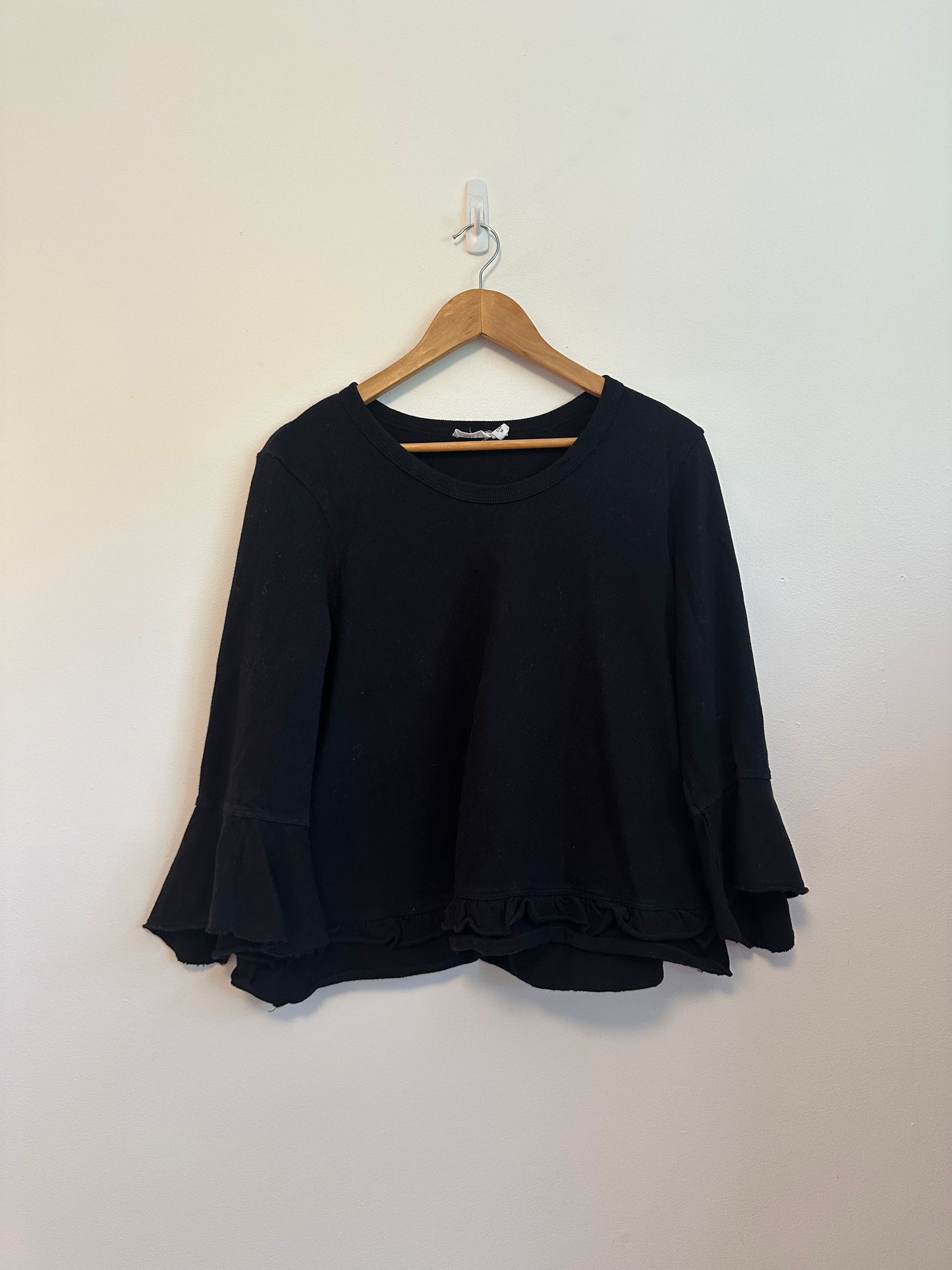 Wilt Bell Sleeve Black Sweatshirt | Size Medium