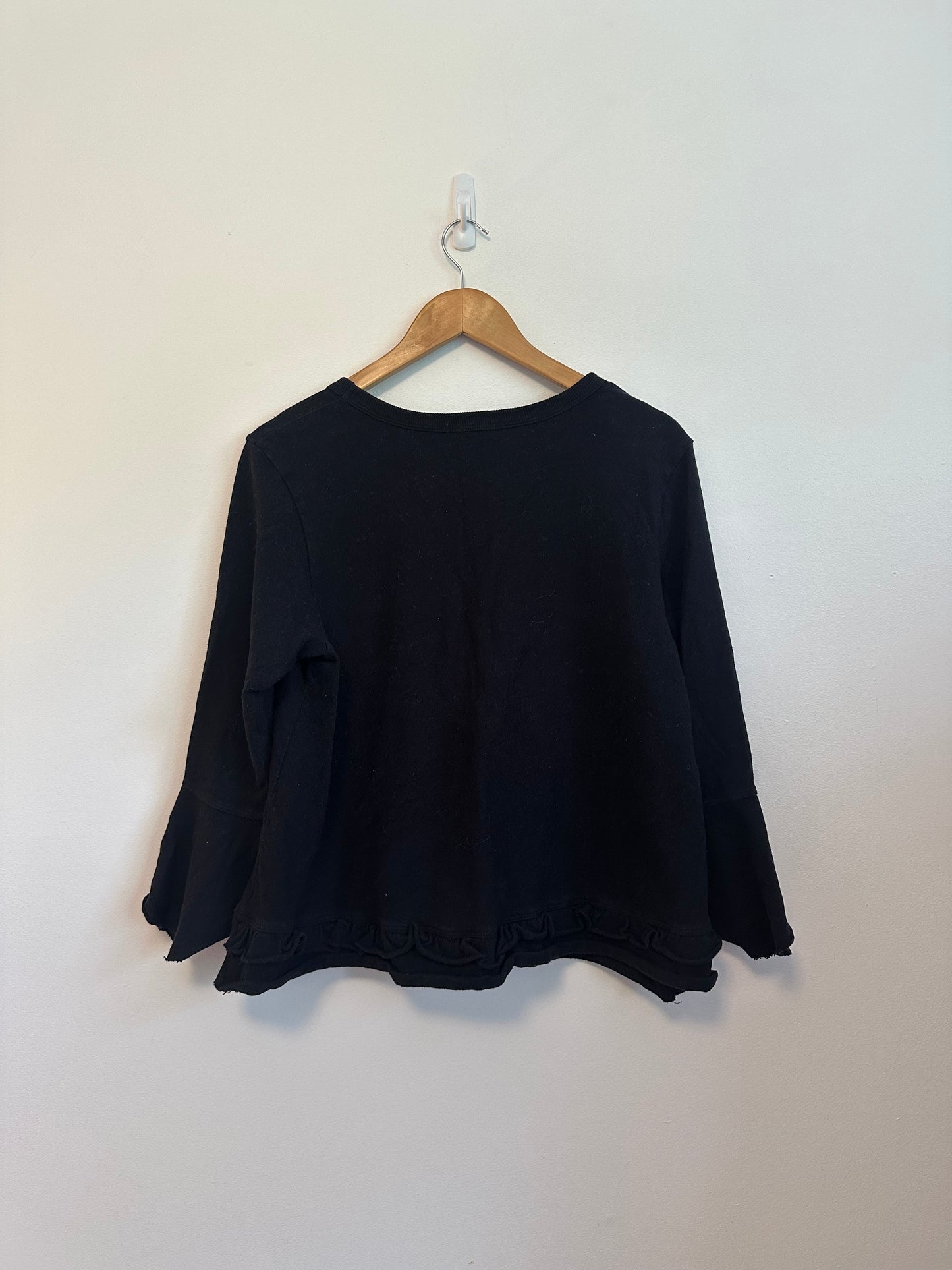 Wilt Bell Sleeve Black Sweatshirt | Size Medium