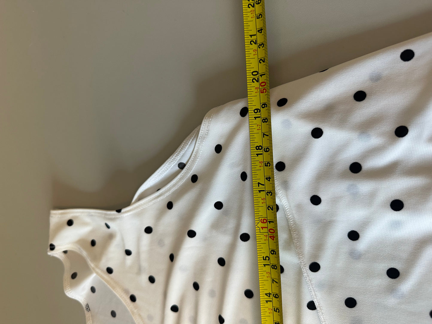 Sun Kim Black and White Polka Dot Asymmetrical Tank Top | Size Medium