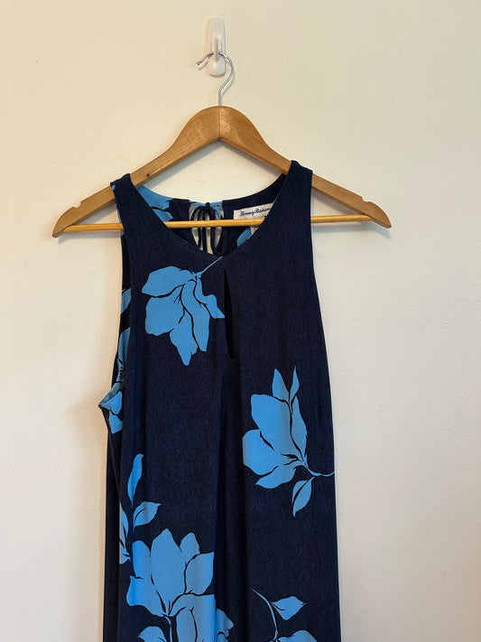 Tommy Bahama Navy Blue Floral Sleeveless Maxi Dress | Size Medium