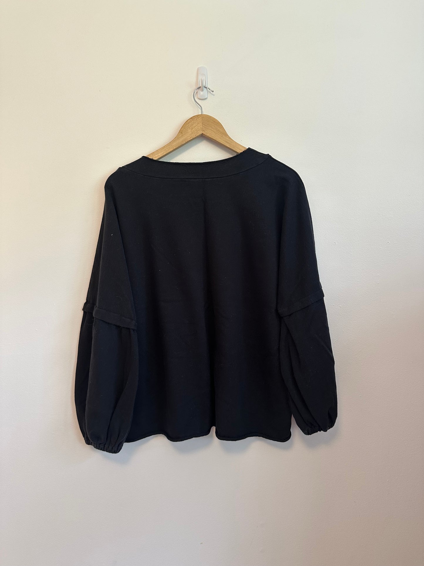 Planet Billow Sleeve Sweatshirt in Black Cotton | Size 1