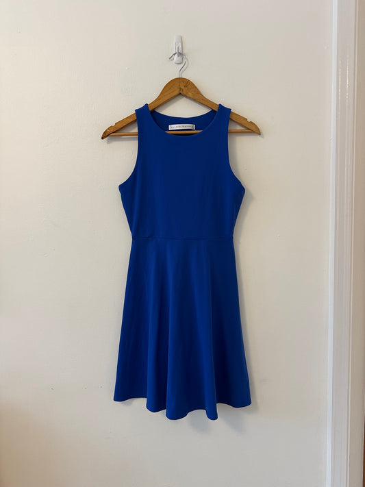Susana Monaco Boat Neck Fit and Flare Royal Blue Dress | Size Small