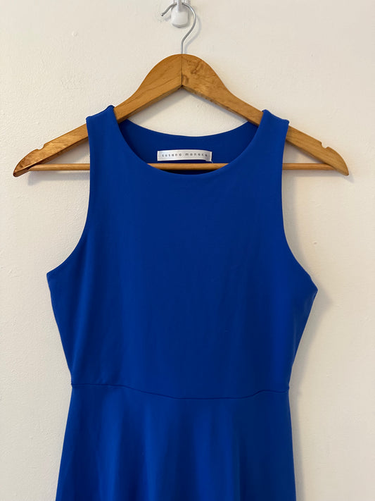 Susana Monaco Boat Neck Fit and Flare Royal Blue Dress | Size Small