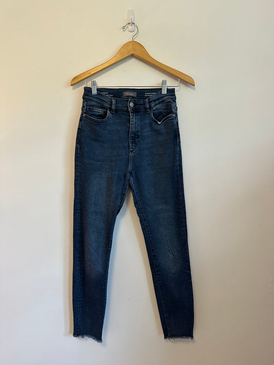 DL1961 Farrow Skinny High Rise Instasculpt Ankle Jeans in Dark Wash | Size 29
