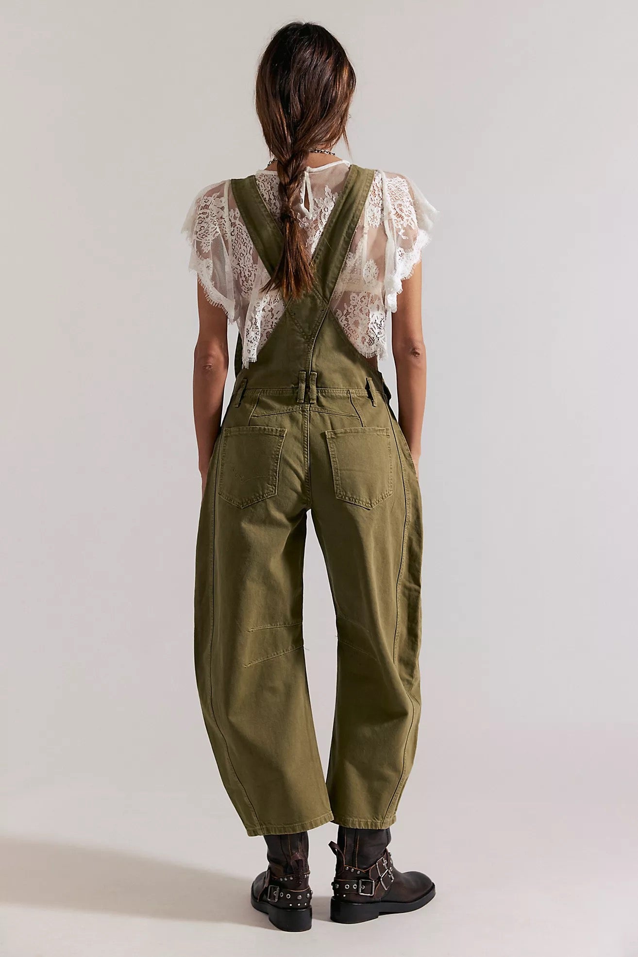 We The Free Good Luck Barrel Overalls in Weeping Willow | Size Small