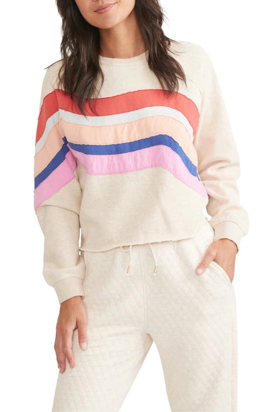 Marine Layer Archive Summit Rainbow Stripe Sweatshirt | Size Medium