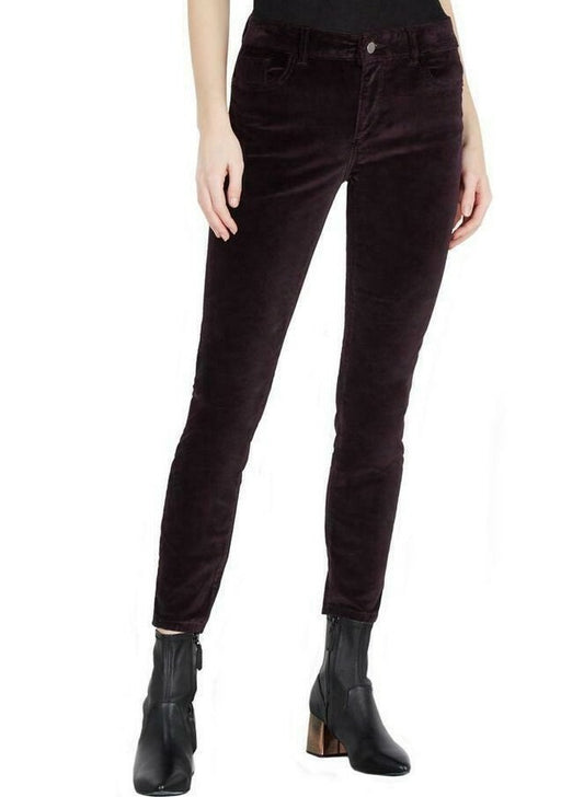NWT DL1961 Margaux Mid Rise Instaculpt Skinny Ankle Jeans in Deep Purple Velvet