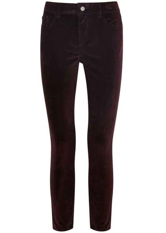 NWT DL1961 Margaux Mid Rise Instaculpt Skinny Ankle Jeans in Deep Purple Velvet