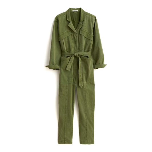 Alex Mill Expedition Jumpsuit in Olive Green Washed Twill | Size Small