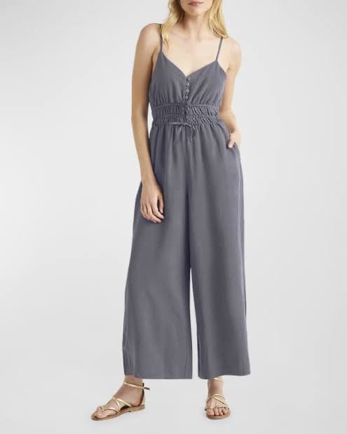 Splendid Presley Spaghetti Strap Wide Leg Ankle Jumpsuit | Size Medium