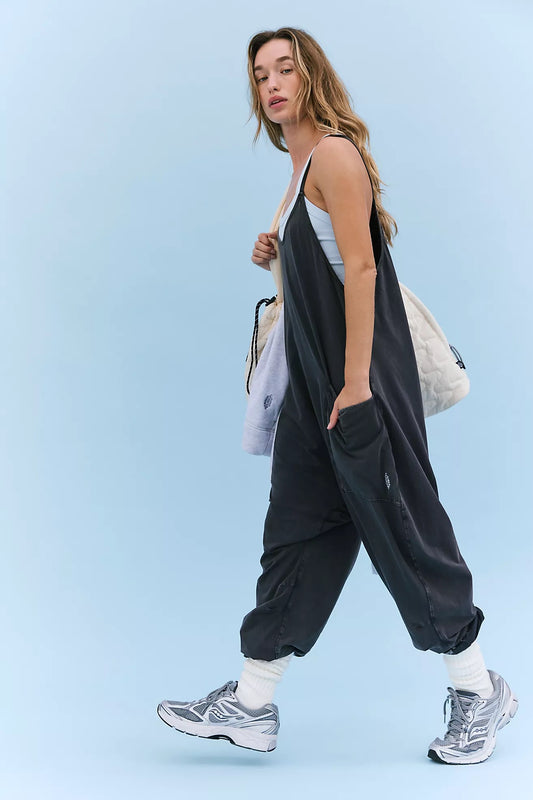 FP Movement x Free People Hot Shot Jumpsuit in Washed Charcoal | SIze Large