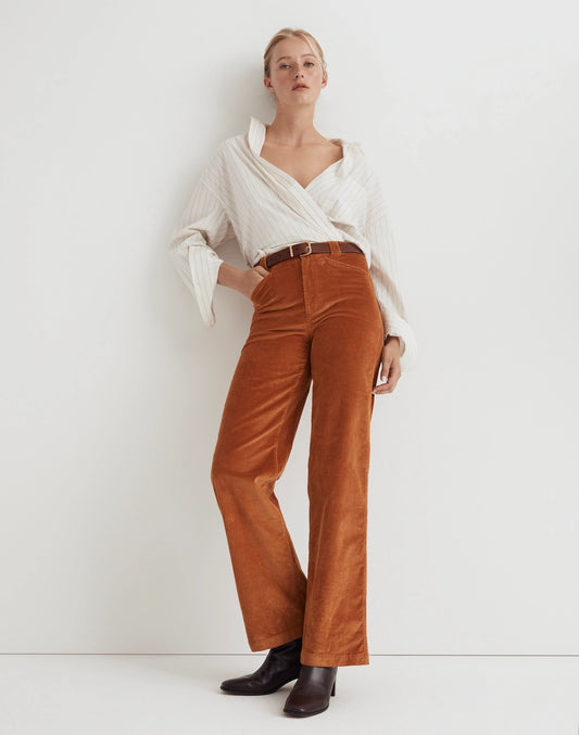 Madewell The Perfect Vintage Wide Leg Corduroy Jeans in Fresh Cider | Size 25