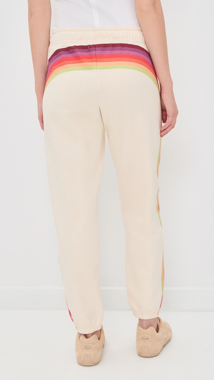 Marine Layer Cloud 9 Sweatpants in Antique White Stripe | Size Medium