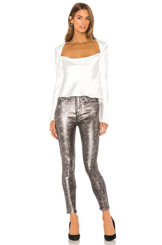 NWT 7 For All Mankind High Waist Ankle Skinny in Python Pewter | Size 25