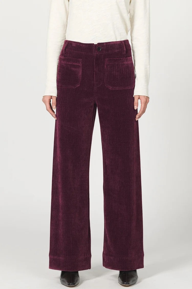 NWT Dear John Wide Leg Patch Pocket Corduroy Pants in Fig | Size 32