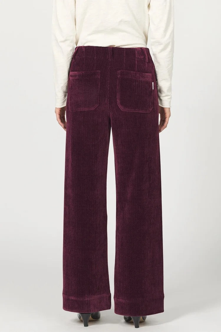 NWT Dear John Wide Leg Patch Pocket Corduroy Pants in Fig | Size 32