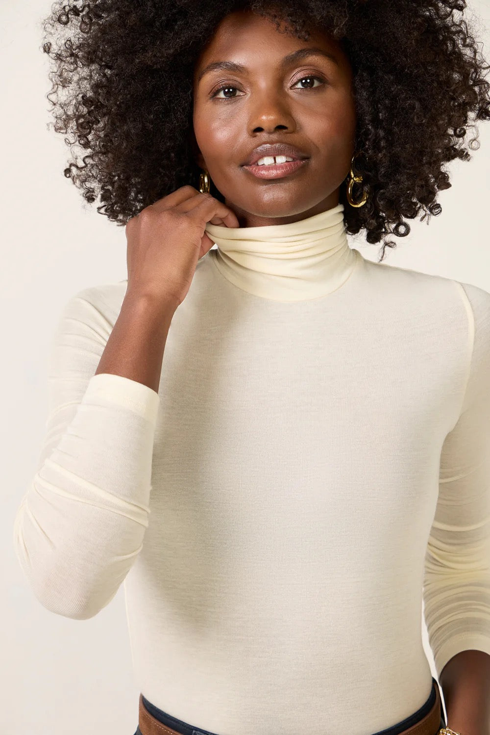 NWT Agolde Pascale Turtleneck in Oatmilk | Size Small