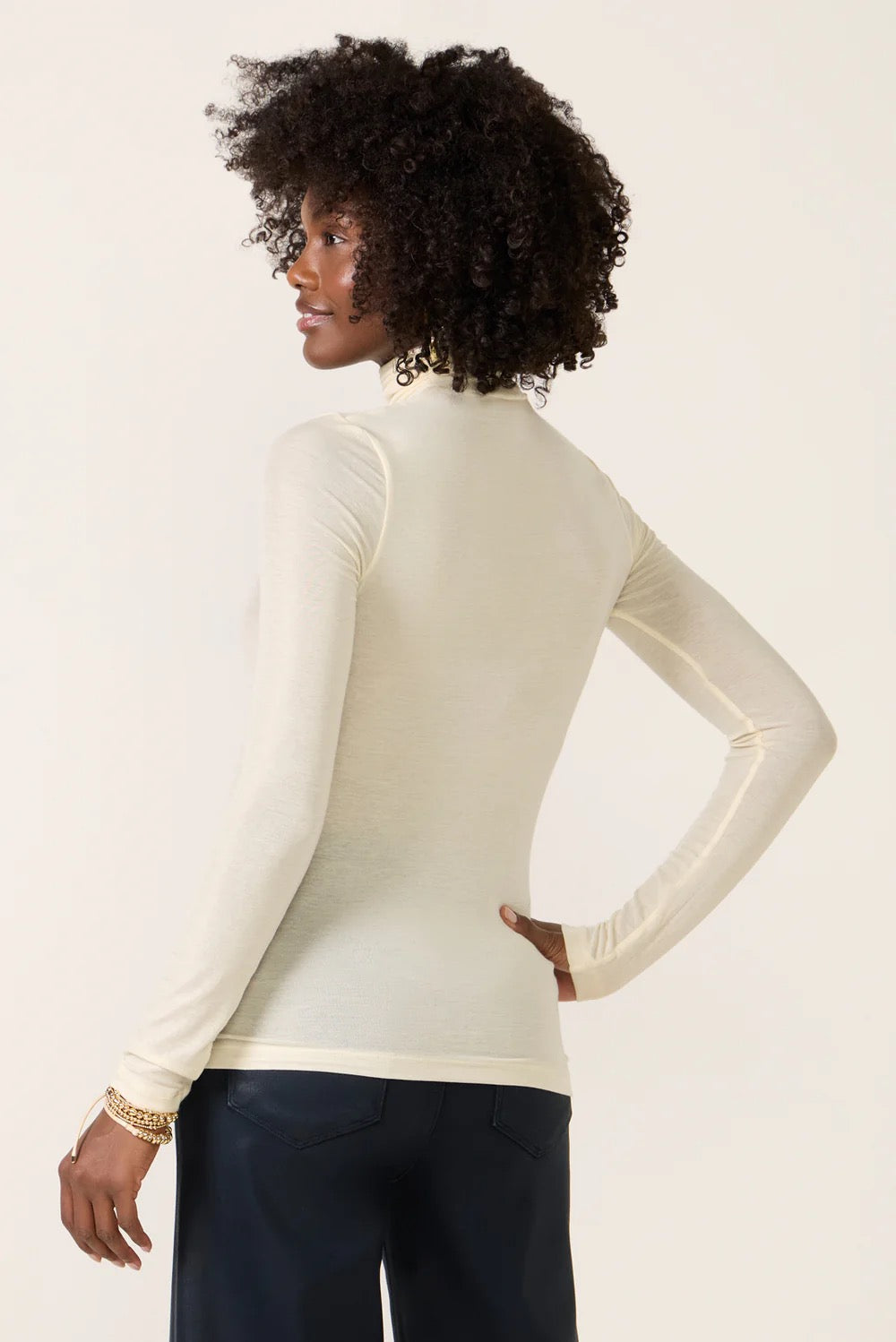 NWT Agolde Pascale Turtleneck in Oatmilk | Size Small