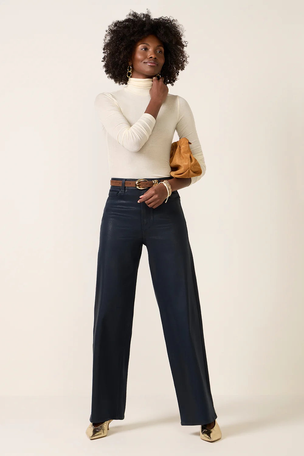 NWT Agolde Pascale Turtleneck in Oatmilk | Size Small