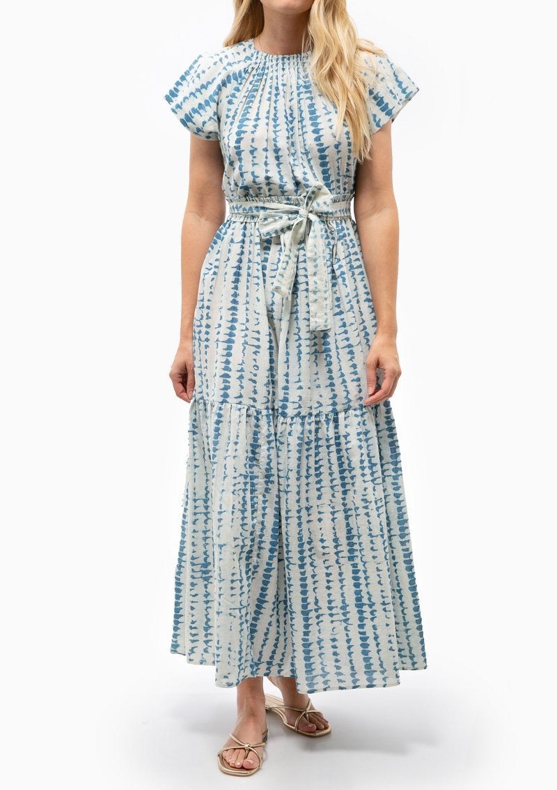 Mirth Vienna Maxi Dress in Indigo Tie Dye | Size Small