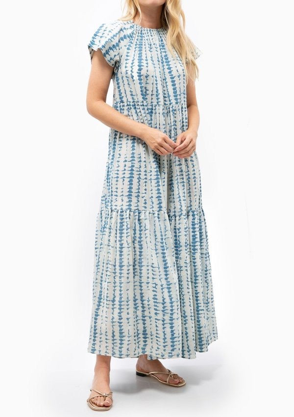 Mirth Vienna Maxi Dress in Indigo Tie Dye | Size Small